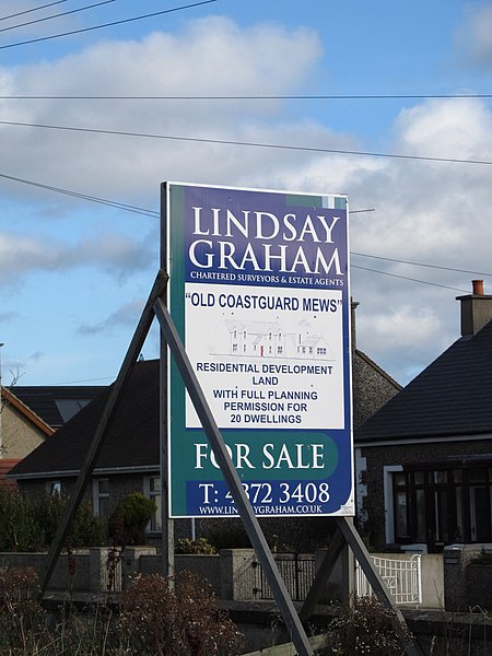 File:For Sale sign on the site of the former Coastguard Station at Annalong - geograph.org.uk - 3271987.jpg