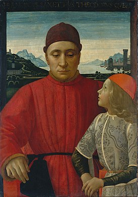 Франческо Сассетти со своим сыном Теодоро. Картина Доменико Гирландайо.