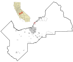 Location in Fresno County and the state of California