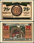 75 Pfennig "Notgeld" banknote (1921) of Gernrode, Thuringia