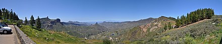 Panoramic view of Gran Canaria, with Roque Nublo at the left and Roque Bentayga at the center Grancanaria.jpg