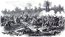 Guerre du Paraguay. - Combat et Peru-Huê, près de Rio-Hondo (3 avgust 1867). Charge de cavalerie brésiliene du général Andrade Neves.jpg