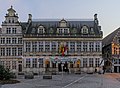 * Nomination Halle aux Draps (Tournai) during civil twilight, with Christmas lights and an antivirus banner --Trougnouf 18:41, 6 October 2021 (UTC) * Promotion  Support Good quality. --Commonists 19:16, 6 October 2021 (UTC)