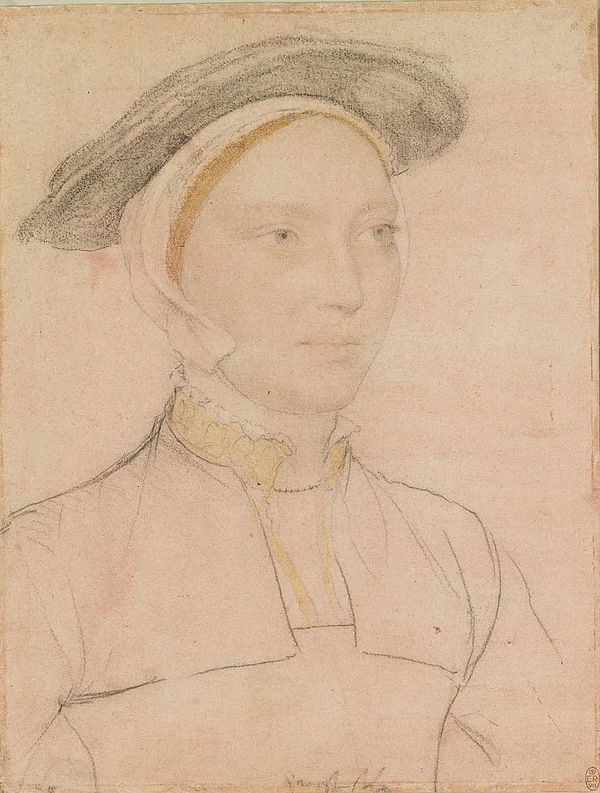 A portrait thought to be of Anne Parr drawn by Hans Holbein the Younger