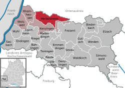 Elhelyezkedése Baden-Württemberg térképén