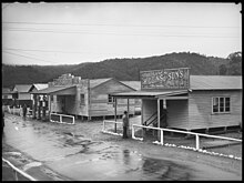 The "main street" of Hokesville. Hoaxville main street, 1943.jpg