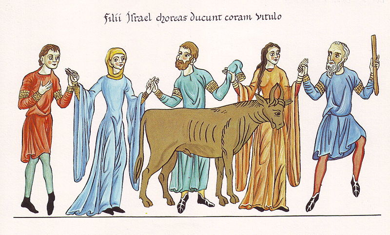 File:Hortus Deliciarum, Der Tanz um das goldene Kalb.JPG