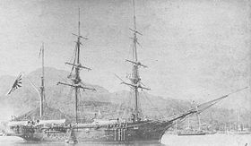 1889年から1893年ころ、練習航海時の「満珠」[1]