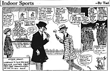 Tad Dorgan's Indoor Sports strip from January 8, 1916, using the term hot dog Indoor Sports (January 8, 1916).jpg