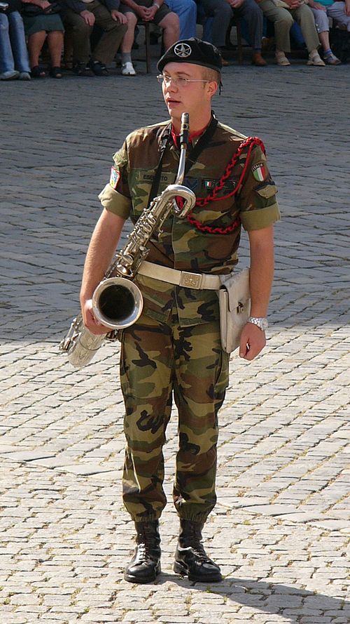 Baritone saxophonist in a military band of the Italian Army