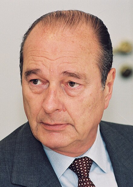 1997 portrait photograph of a 64-year-old Chirac