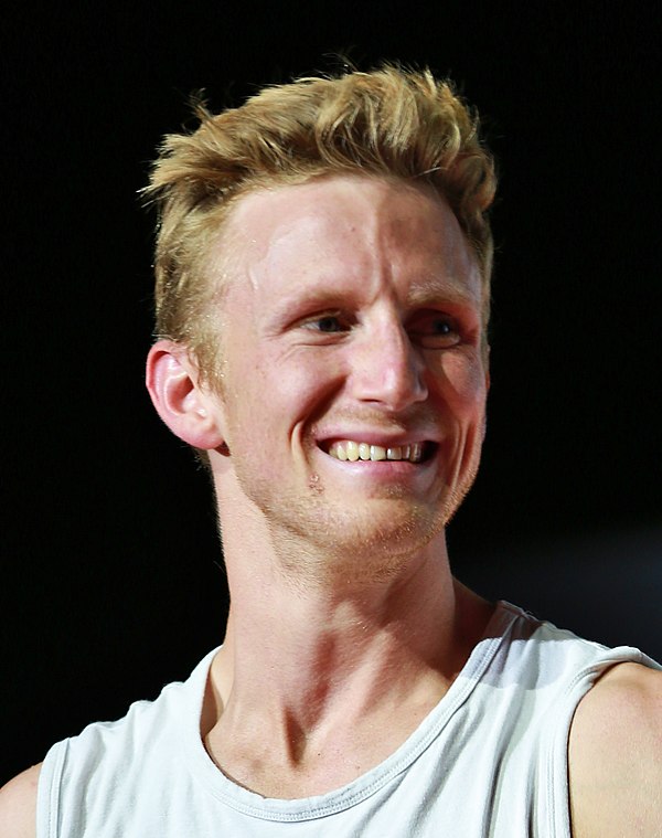 Jakob Schubert at the 2018 IFSC Climbing World Championships