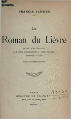 Francis Jammes, Le Roman du Lièvre, 1922    