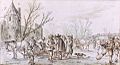 Ян ван Гоєн. «Зимова сценка з козанярами на льоду канала», 1626 р., Сан Пауло, Бразилія