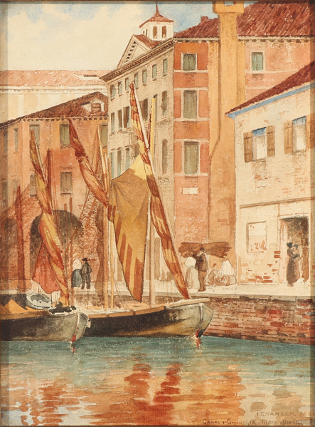 File:Josef Theodor Hansen - Kanalparti i Chioggia - 1884.png