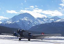 Ju 52/3m HB-HOP am Flugplatz Samedan, 22. Februar 2007