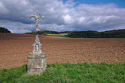 Čeština: Kříž u cesty do Žlebů, Strhaře, okres Brno-venkov