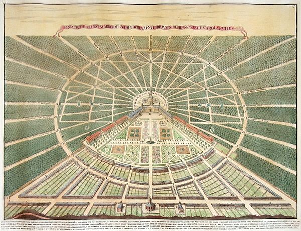 Idealised city plan of Karlsruhe, print of 1721