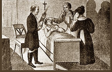 Représentation de la mort de Kaspar Hauser, XIXe siècle.