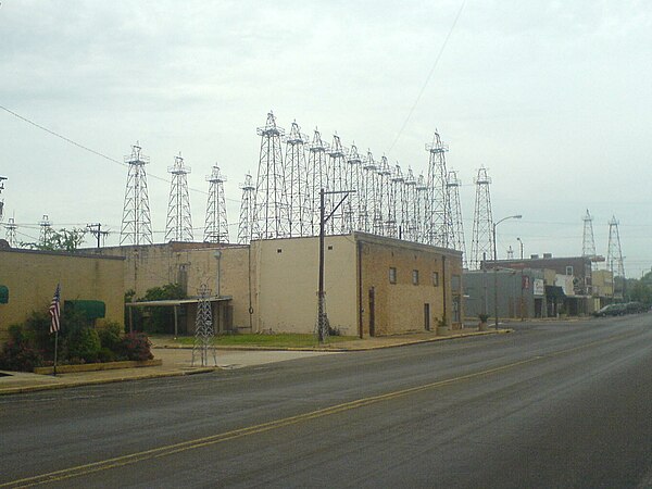 Ornamental oil derricks in Kilgore, Texas, United States