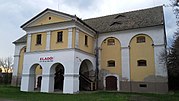 Multi-storey granary with portico, built in 1835, Kiszombor, Hungary.