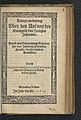 Kurtze auslegung uber den Anfang des Evangelii des Heiligen Johannis 1611