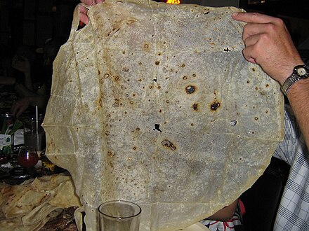 A very large flour tortilla made in Sonora