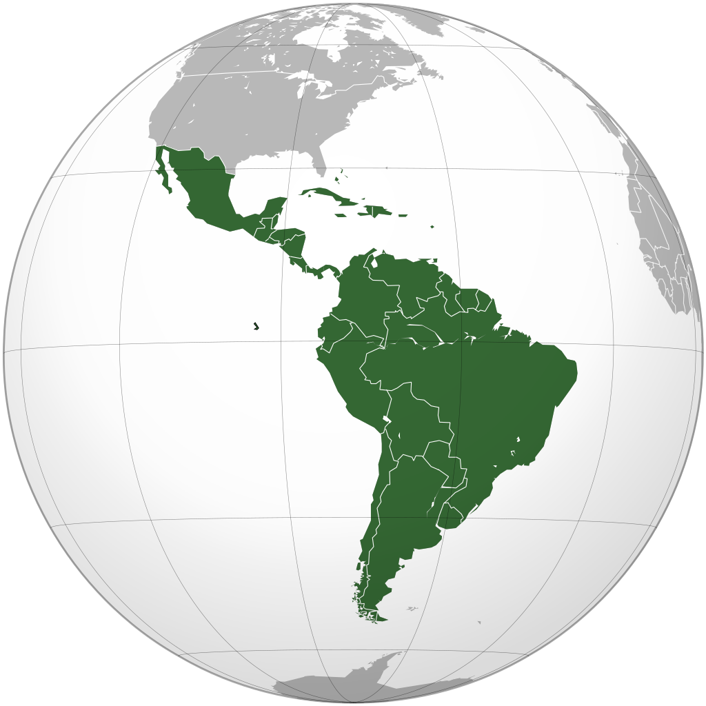 map of Latin America and the Caribbean