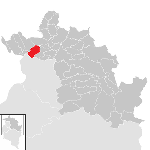 Lage der Gemeinde Lauterach (Vorarlberg) im Bezirk Bregenz (anklickbare Karte)