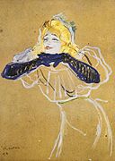 Portrait d'Yvette Guilbert, par Henri de Toulouse-Lautrec.