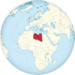 Libya on the globe (North Africa centered).svg