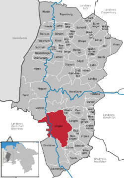 Elhelyezkedése Emsland térképén