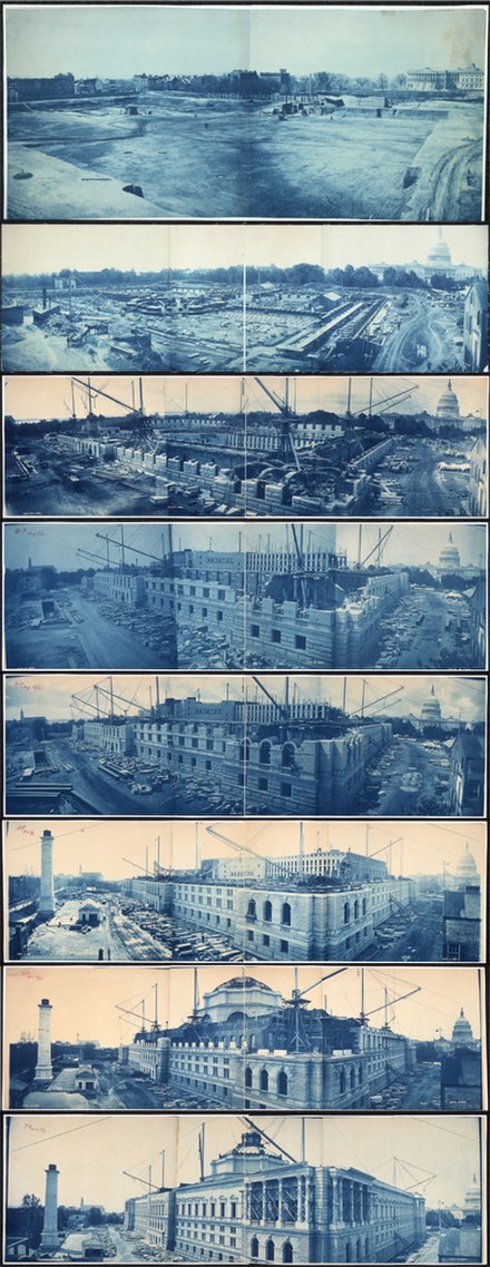 Thomas Jefferson Building being constructed from 1888 to 1894