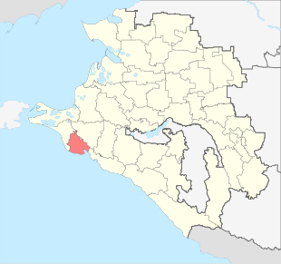 Cidade de Novorossiysk no mapa