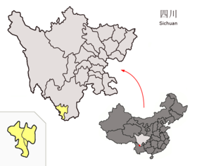Location of Panzhihua Prefecture within Sichuan (China).png