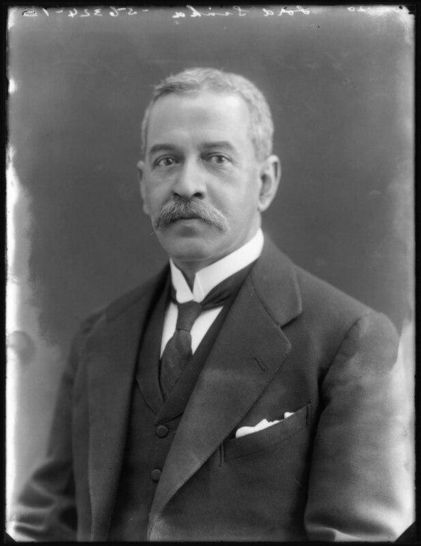 A whole-plate glass negative portrait of Satyendra Prasanna Sinha taken by Bassano Ltd, 20 May 1920, and now in the collection of the National Portrai