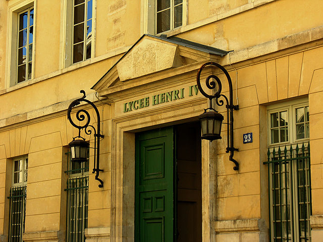 Front entrance of Lycée Henri-IV, in Paris, one of the famous Lycées providing access to Grandes écoles.