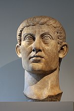 Bust of Emperor Constantine I, the founder of the Constantinian dynasty MMA bust 02.jpg