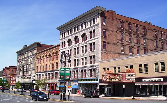 Downtown North Adams, Massachusetts, population 13,000. This scale and style is typical of many small cities in the United States and Canada.