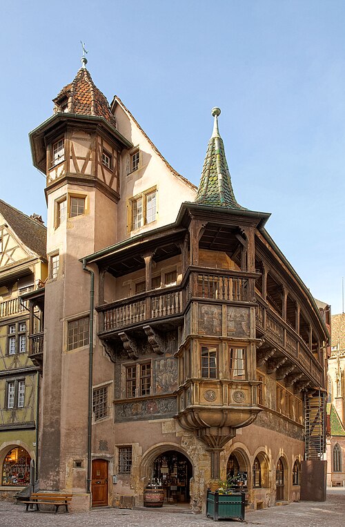 Maison Pfister. The house can easily be spotted in Howl's Moving Castle.