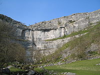 The limestone cliff at Malham Cove