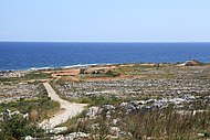 The Pembroke Ranges looking out to sea; the ranges are still being used by the Maltese Government, but this is already ear-marked as a unique conservation area. Malta - Pembroke - Triq Martin Luther King - Rifle Ranges 02 ies.jpg