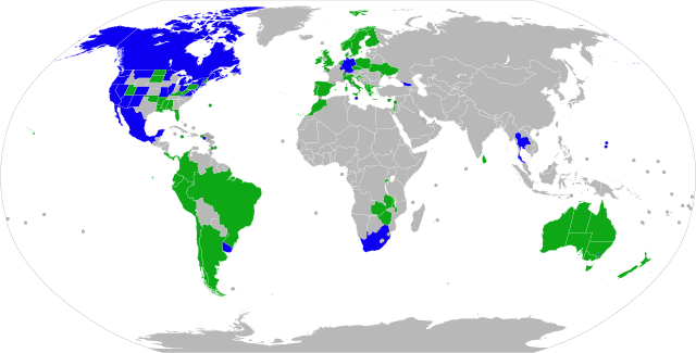 Mapa das leis  de cannabis para uso médico no mundo