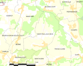 Mapa obce Saint-Paul-aux-Bois