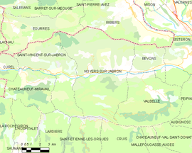 Mapa obce Noyers-sur-Jabron