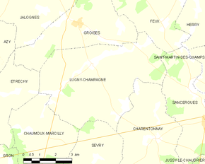 Poziția localității Lugny-Champagne