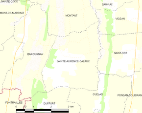 Poziția localității Sainte-Aurence-Cazaux