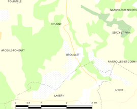 Mapa obce Brouillet