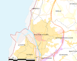 Mapa obce Boulogne-sur-Mer