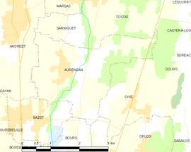 Mapa obce Aurensan